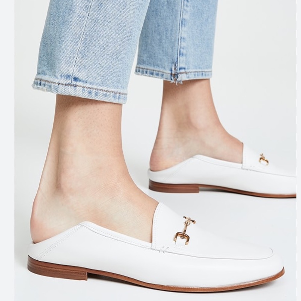 Sam Edelman Loraine bright white Leather Loafers Size 8.5 Women gently used